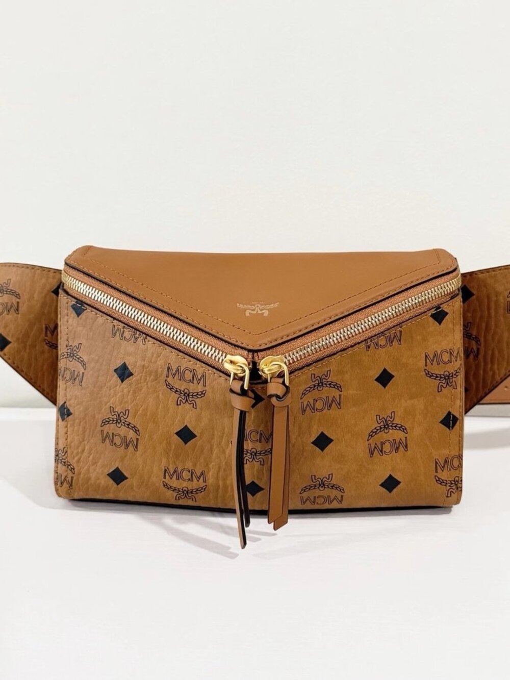 MCM Diamond 3D Belt Bag in Visetos Leather Mix